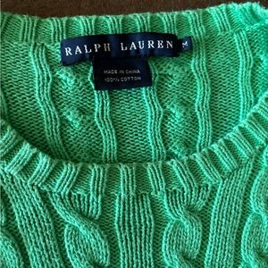 Ralph Lauren Cable-Knit Cotton Crewneck Sweater